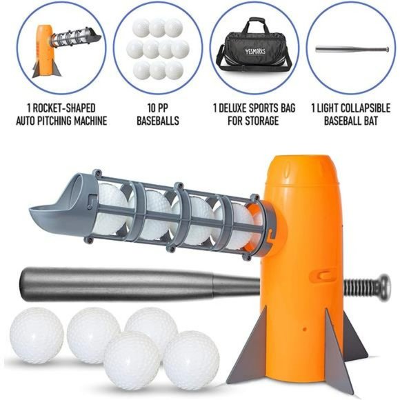 Kids Auto Baseball Pitching Machine Outdoor Toy Set - Training Equipment - Picture 2 of 6